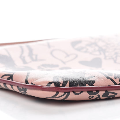 Lanvin Calfskin Silhouette Sketch Printed Large Pouch Blush 7 of 8