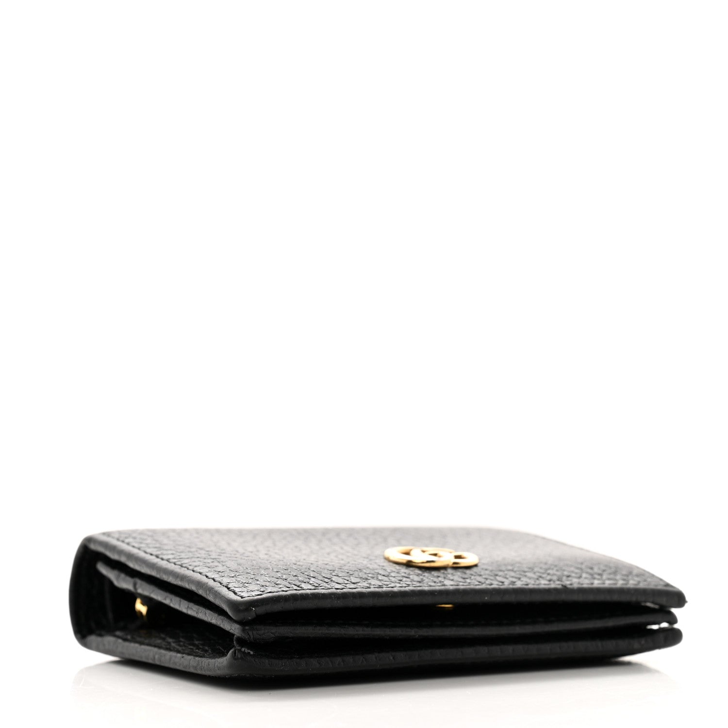 Gucci Pebbled Calfskin GG Marmont Card Case Black 4 of 9