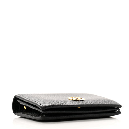 Gucci Pebbled Calfskin GG Marmont Card Case Black 4 of 9