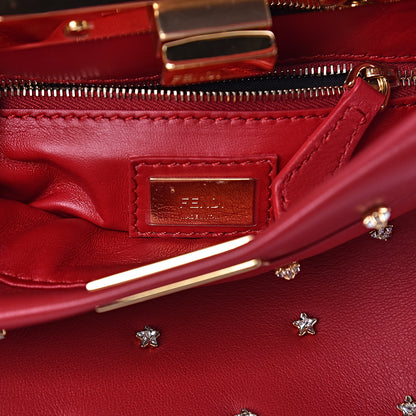 Fendi Nappa Crystal Stars Studded XS Peekaboo Iconic Satchel Fragola 6 of 10