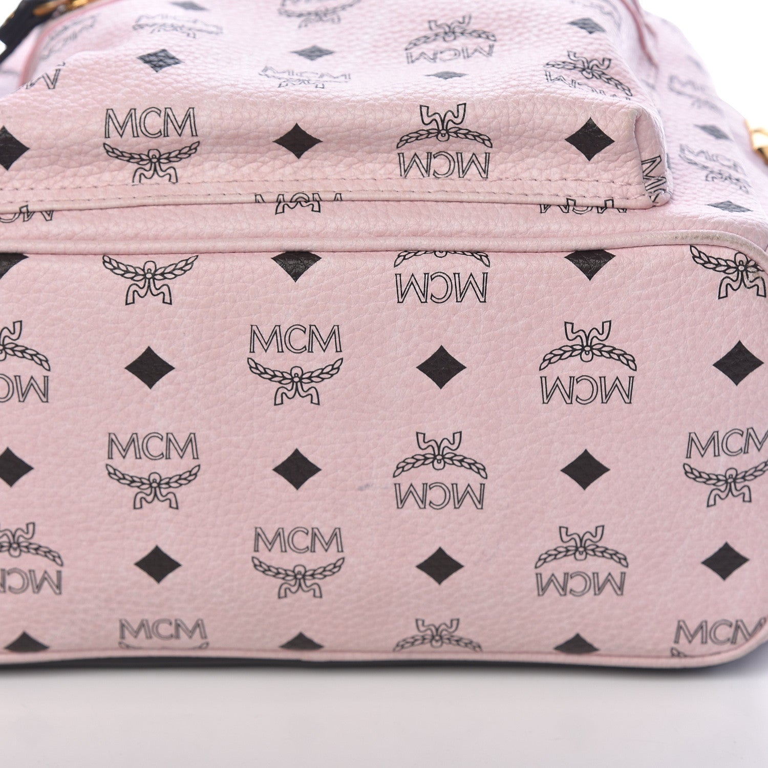 MCM Visetos Small Side Stud Stark Backpack Light Pink 12 of 16