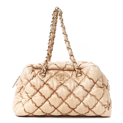 Chanel Lambskin Bubble Quilt Bowler Beige 1 of 11