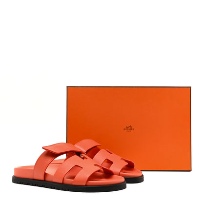 Hermes Epsom Womens Chypre Sandals 37.5 Rose Sorbet 8 of 8
