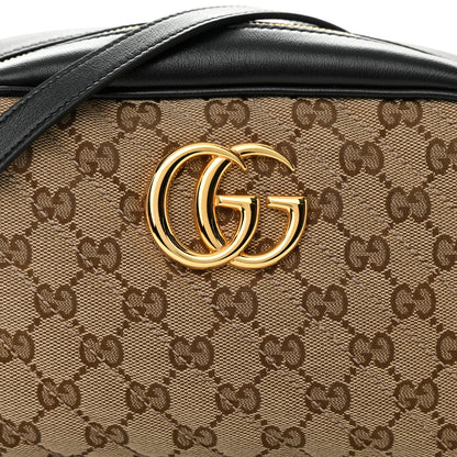 Gucci Monogram Matelasse Diagonal Small GG Marmont Chain Shoulder Bag Beige Black 8 of 14