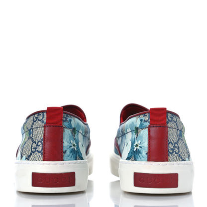 Gucci GG Supreme Monogram Blooms Womens Slip On Sneakers 40.5 Beige Blue Navy Red 5 of 9