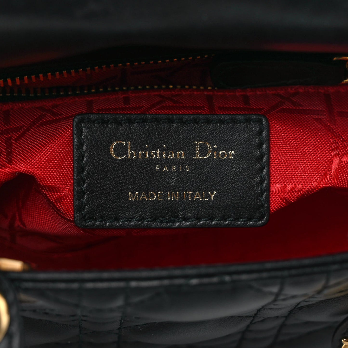 Lambskin Cannage Mini Lady Dior Black