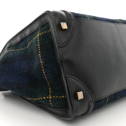 Celine Smooth Calfskin Tweed Tartan Mini Luggage Midnight 10 of 16