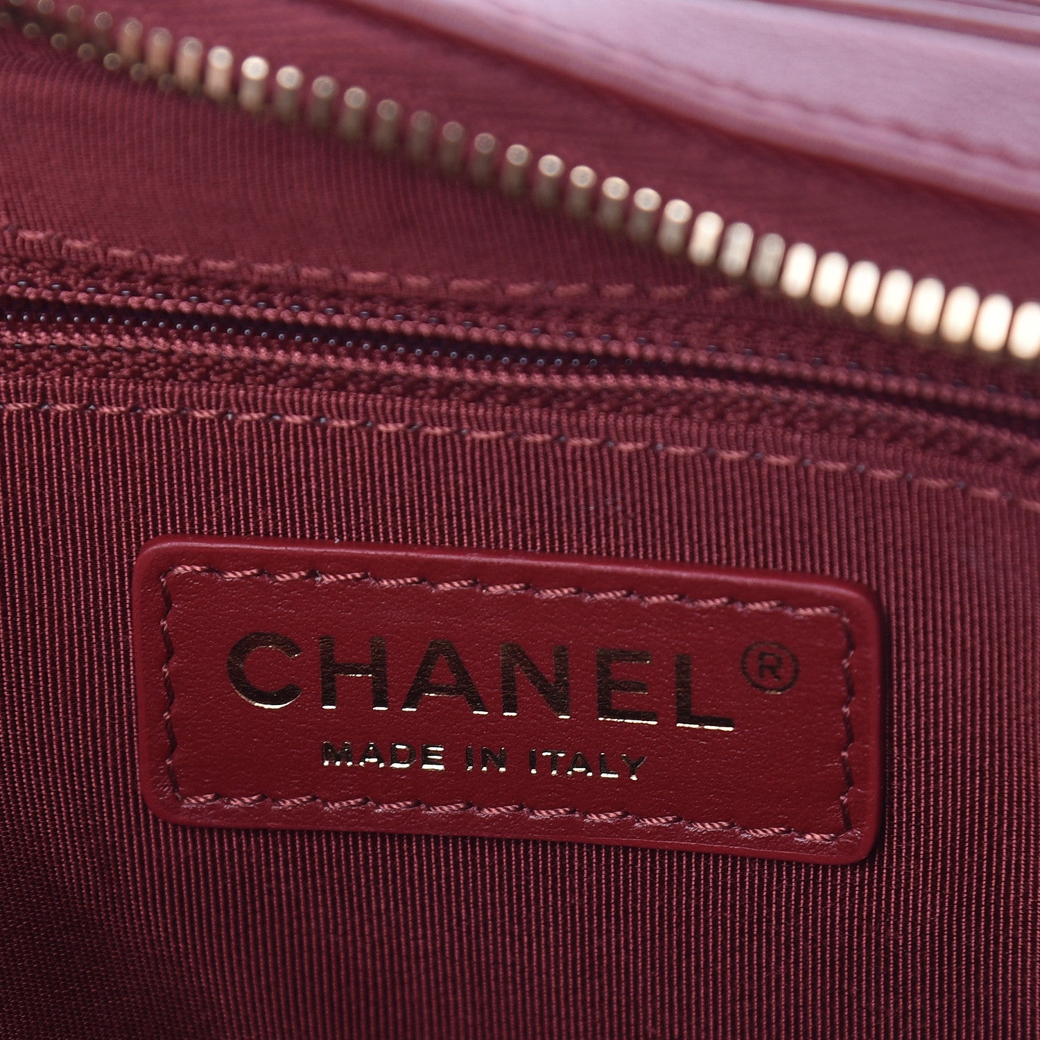 Chanel Calfskin Quilted CC Small Vanity Case Dark Red 6 of 12
