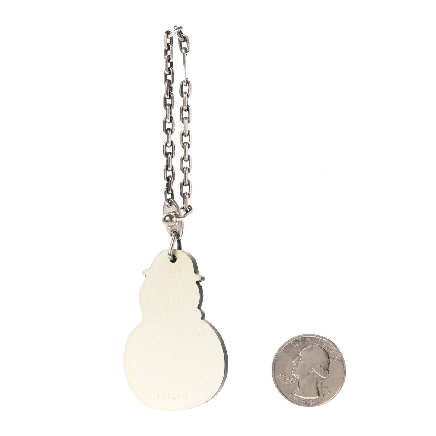Epsom Snowman Bag Charm White