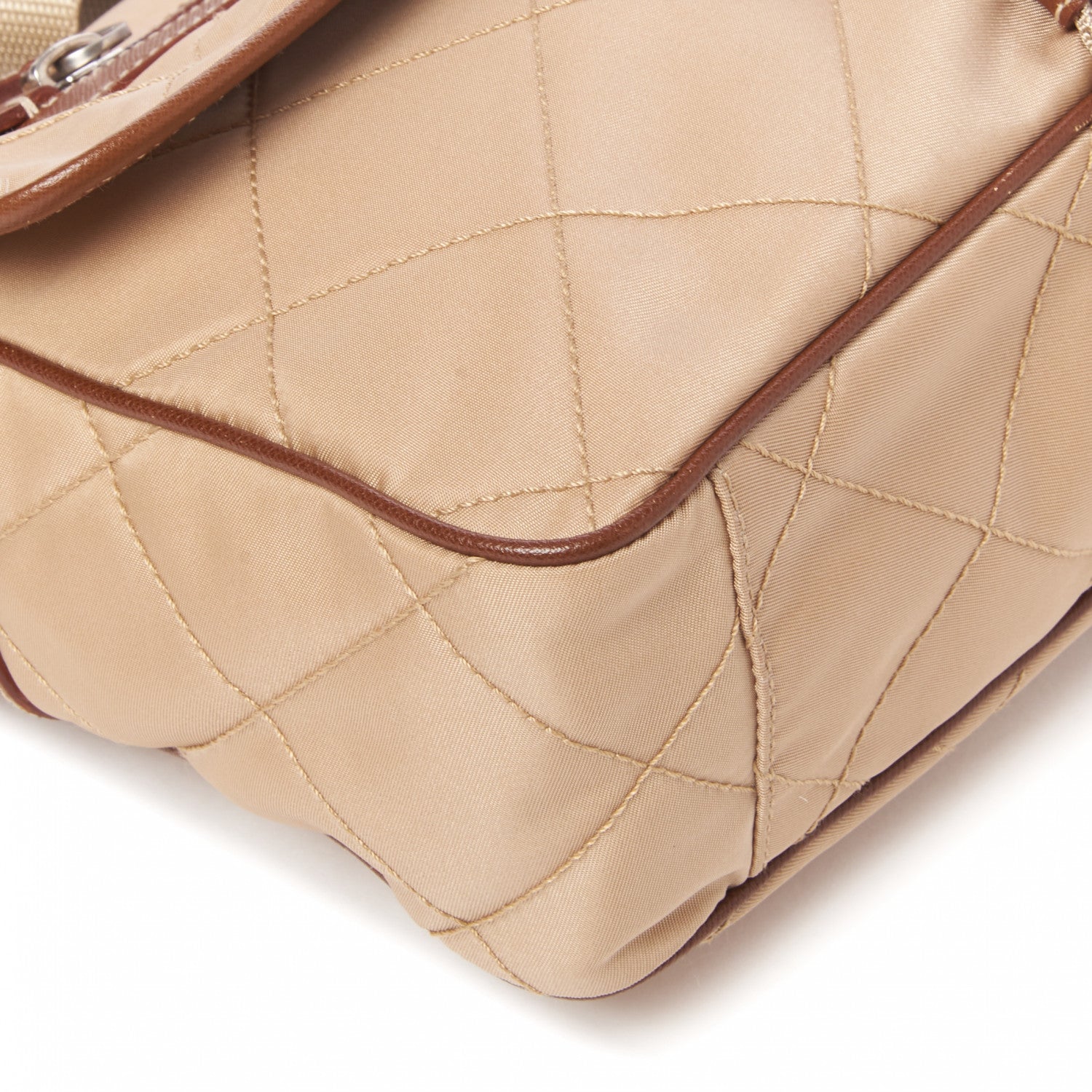 Prada Tessuto Nylon Saffiano Impunturato Messenger Cammello Brown 5 of 9
