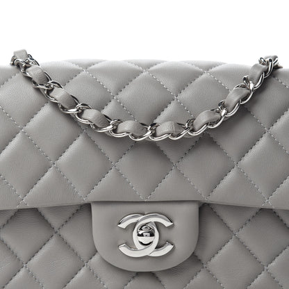 Chanel Lambskin Quilted Mini Rectangular Flap Grey 10 of 11