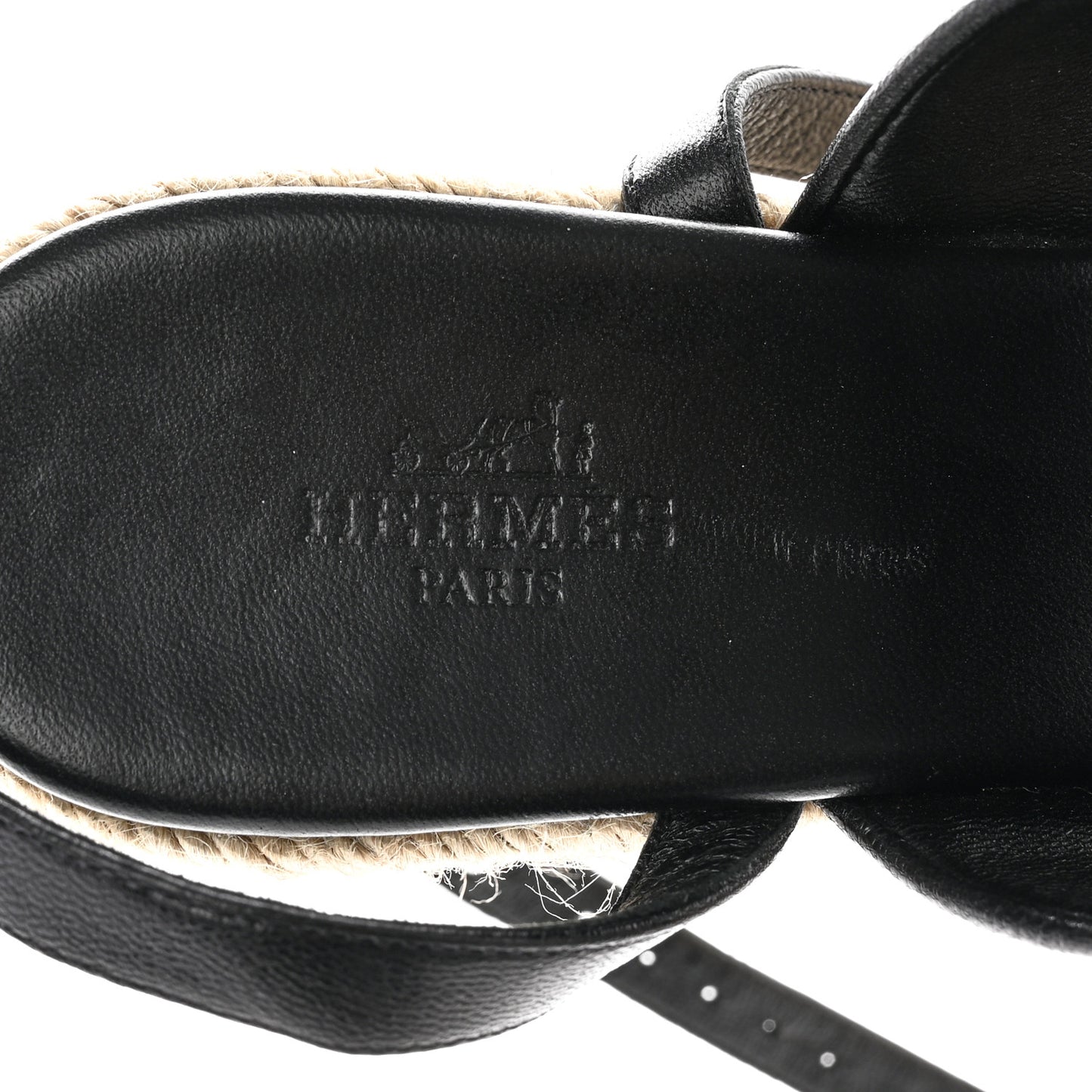 Goatskin Elise Espadrille Wedge Sandals 36 Black