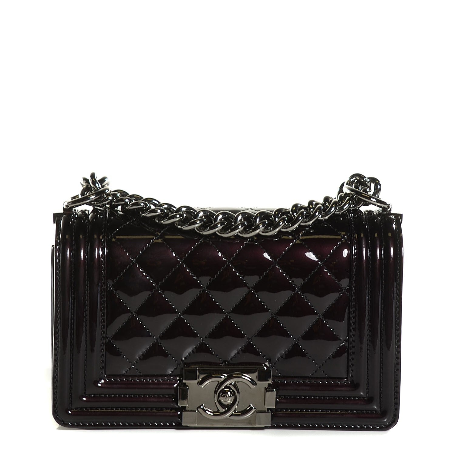 Chanel Patent Calfskin Quilted Small Boy Flap Black 1 of 9