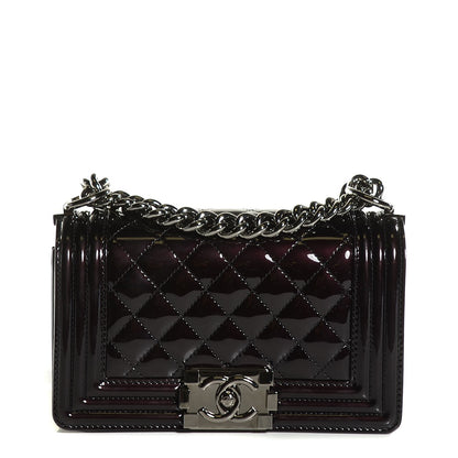 Chanel Patent Calfskin Quilted Small Boy Flap Black 1 of 9