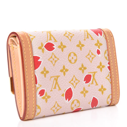 Louis Vuitton Monogram Cherry Blossom Porte-Monnaie Plat Coin Purse Red 3 of 7