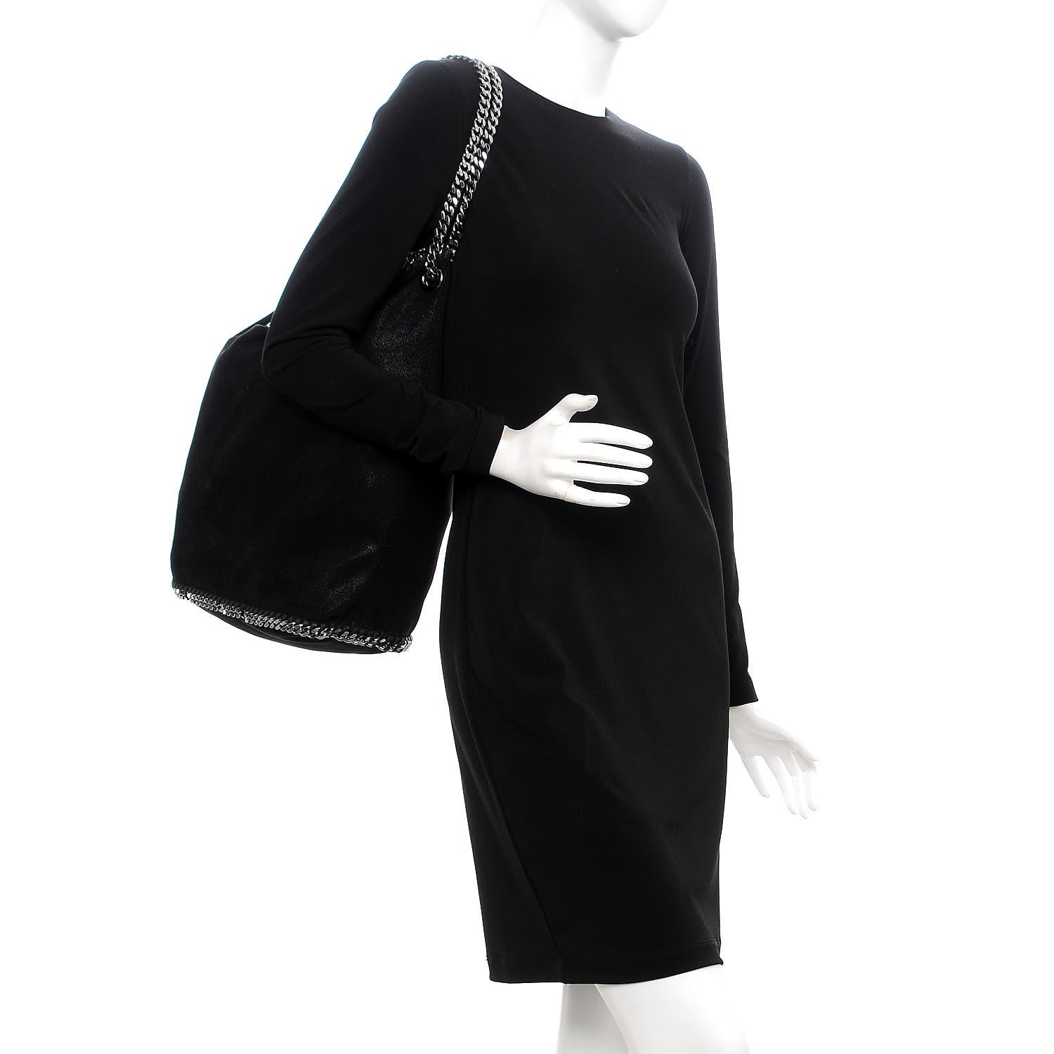 Stella McCartney Shaggy Deer Big Falabella Bucket Bag Black 2 of 8