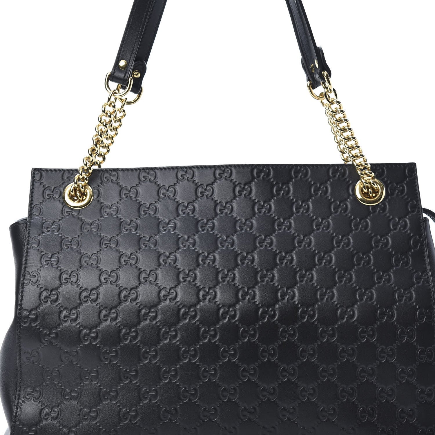 Gucci Guccissima Signature Large Shoulder Tote Bag Black 8 of 17