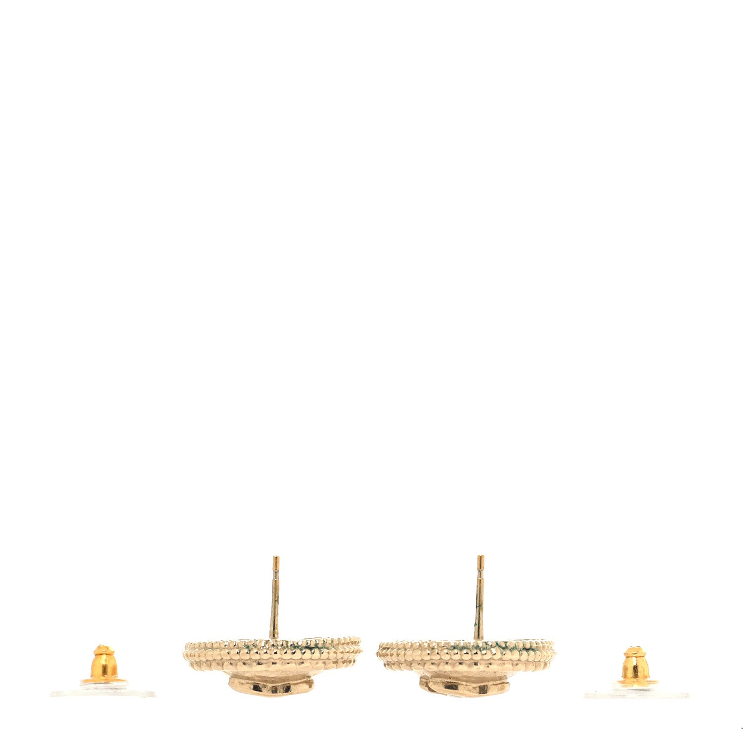 Chanel Metal CC Round Earrings Gold 3 of 5