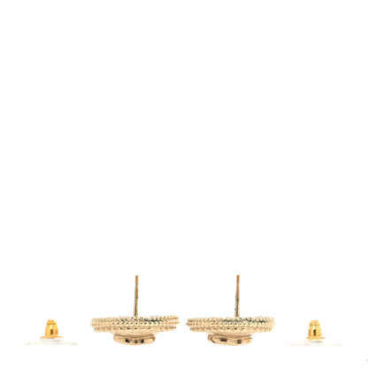 Chanel Metal CC Round Earrings Gold 3 of 5