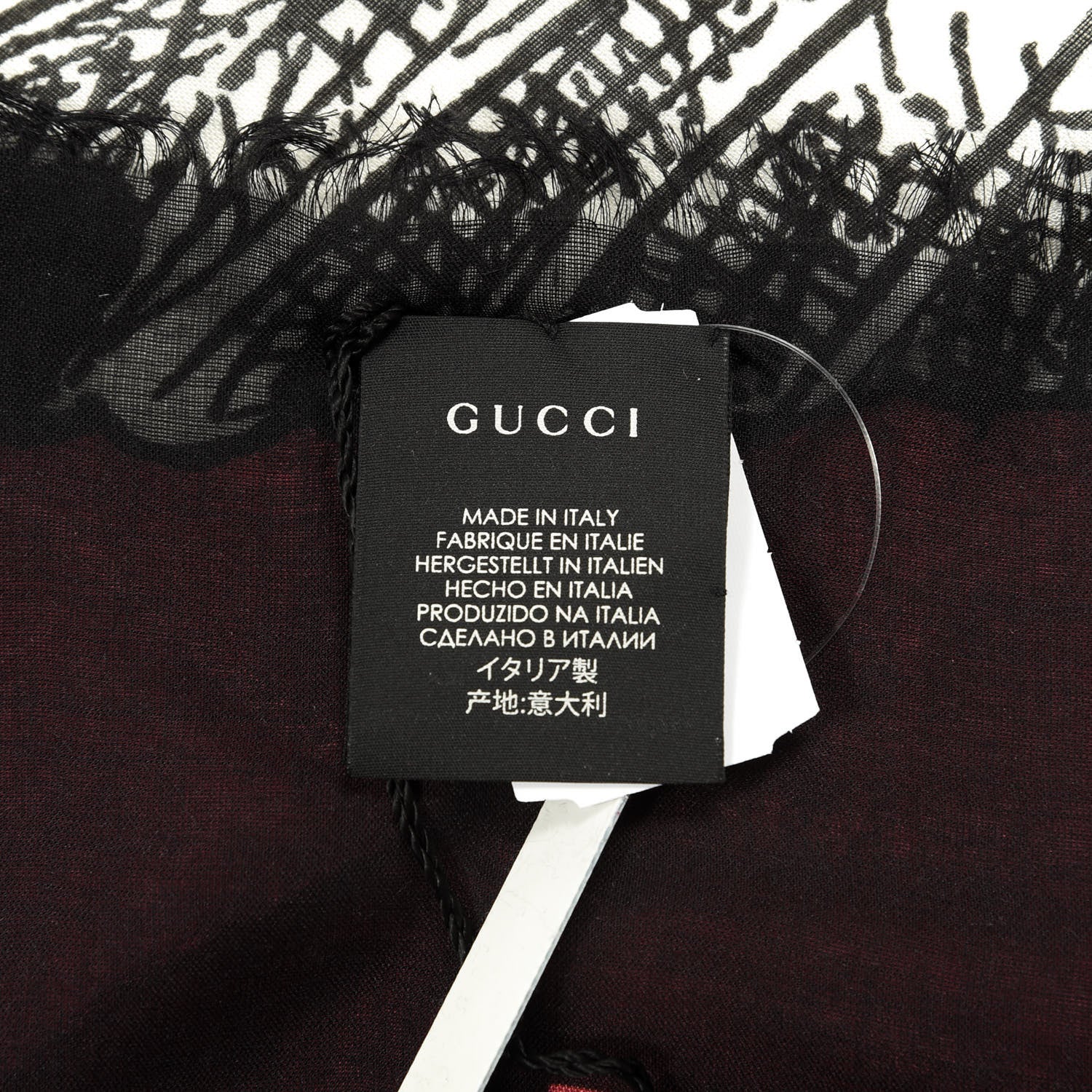 Gucci Modal Silk Mystic Cat Square Scarf Multicolor 3 of 3