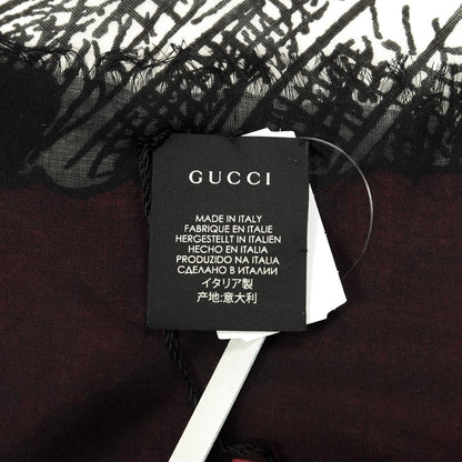 Gucci Modal Silk Mystic Cat Square Scarf Multicolor 3 of 3