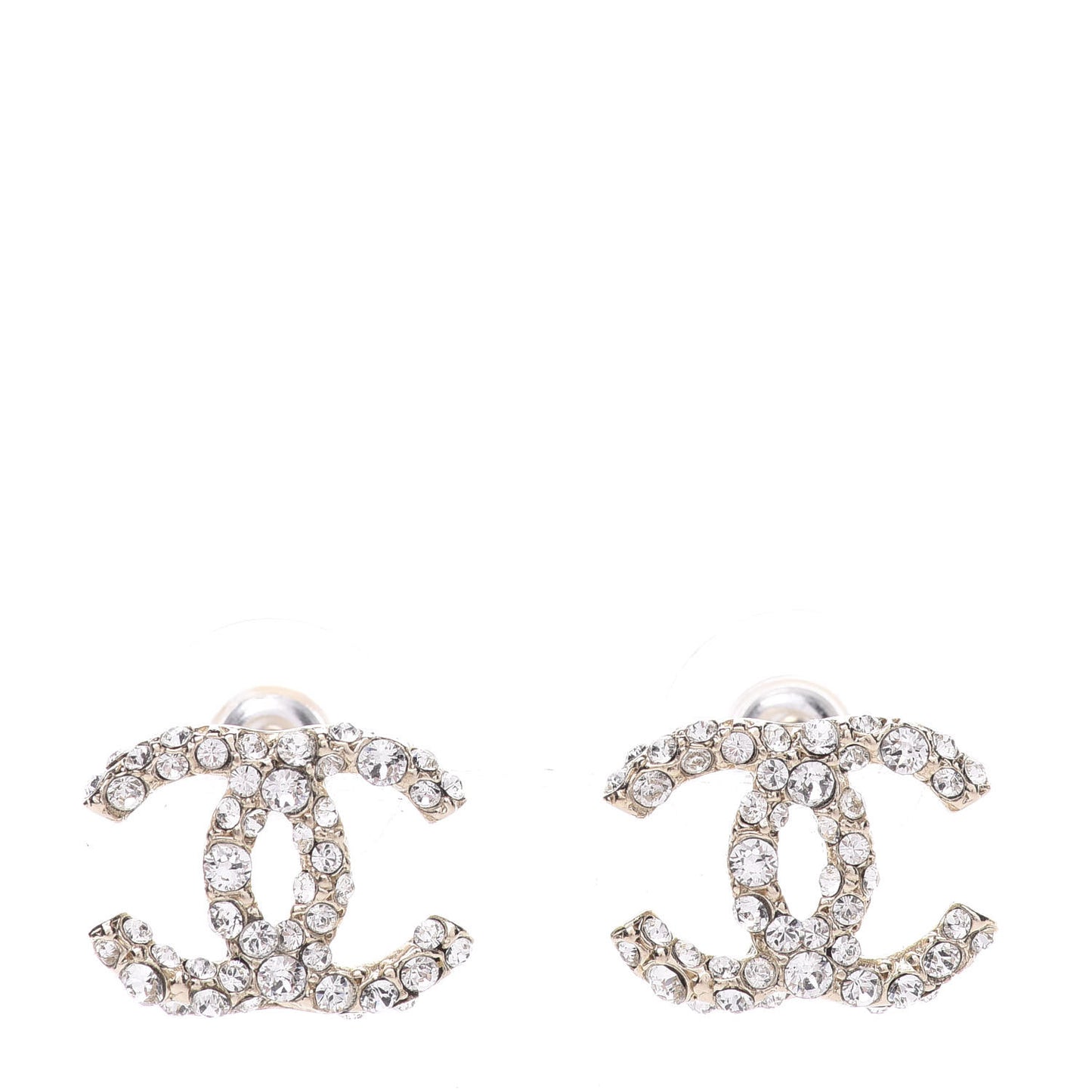 Crystal CC First Class Stud Earrings Gold