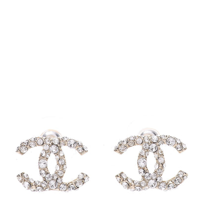 Chanel Crystal CC First Class Stud Earrings Gold 1 of 5