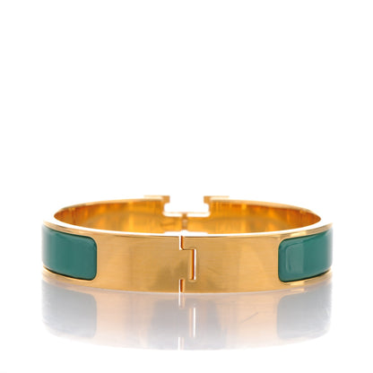 Hermes Enamel Narrow Clic Clac H Bracelet PM Vert Bleuete 2 of 4