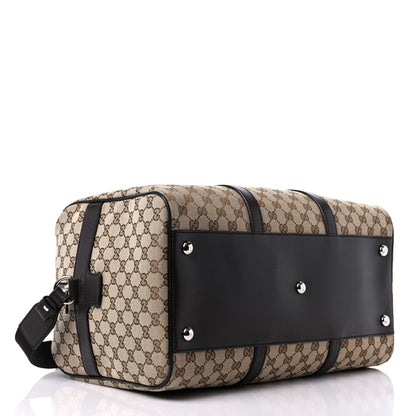 Gucci Monogram Dollar Calfskin Boston Duffle Bag Beige Ebony Testa di Moro Marrone Scuro 4 of 12