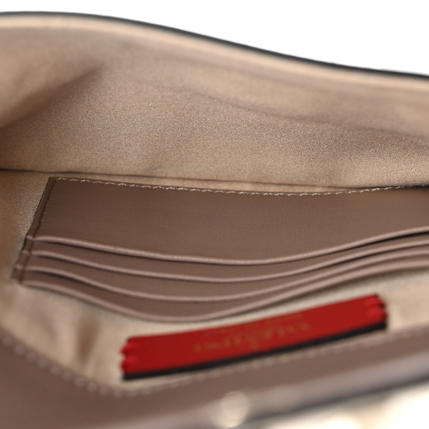 Metallic Calfskin Medium Rockstud Envelope Flat Wristlet Pouch Sahara