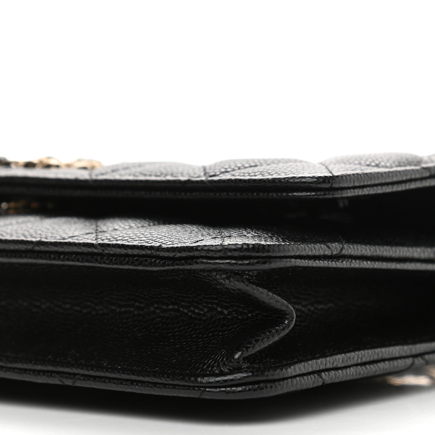 Caviar Quilted French New Wave Chain CC Wallet On Chain WOC Black