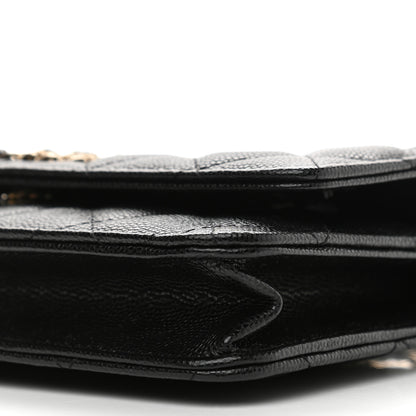 Chanel Caviar Quilted French New Wave Chain CC Wallet On Chain WOC Black 11 of 14
