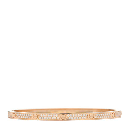 Cartier 18K Pink Gold Diamond Small LOVE Paved Bracelet 17 1 of 6