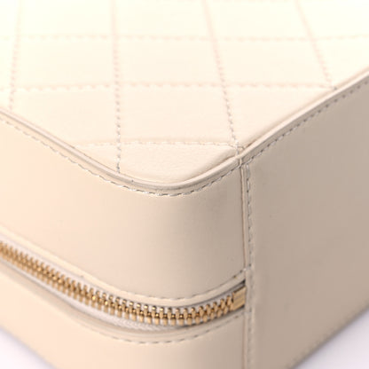 Chanel Calfskin Quilted Travel Kit Vanity Case Beige 10 of 15