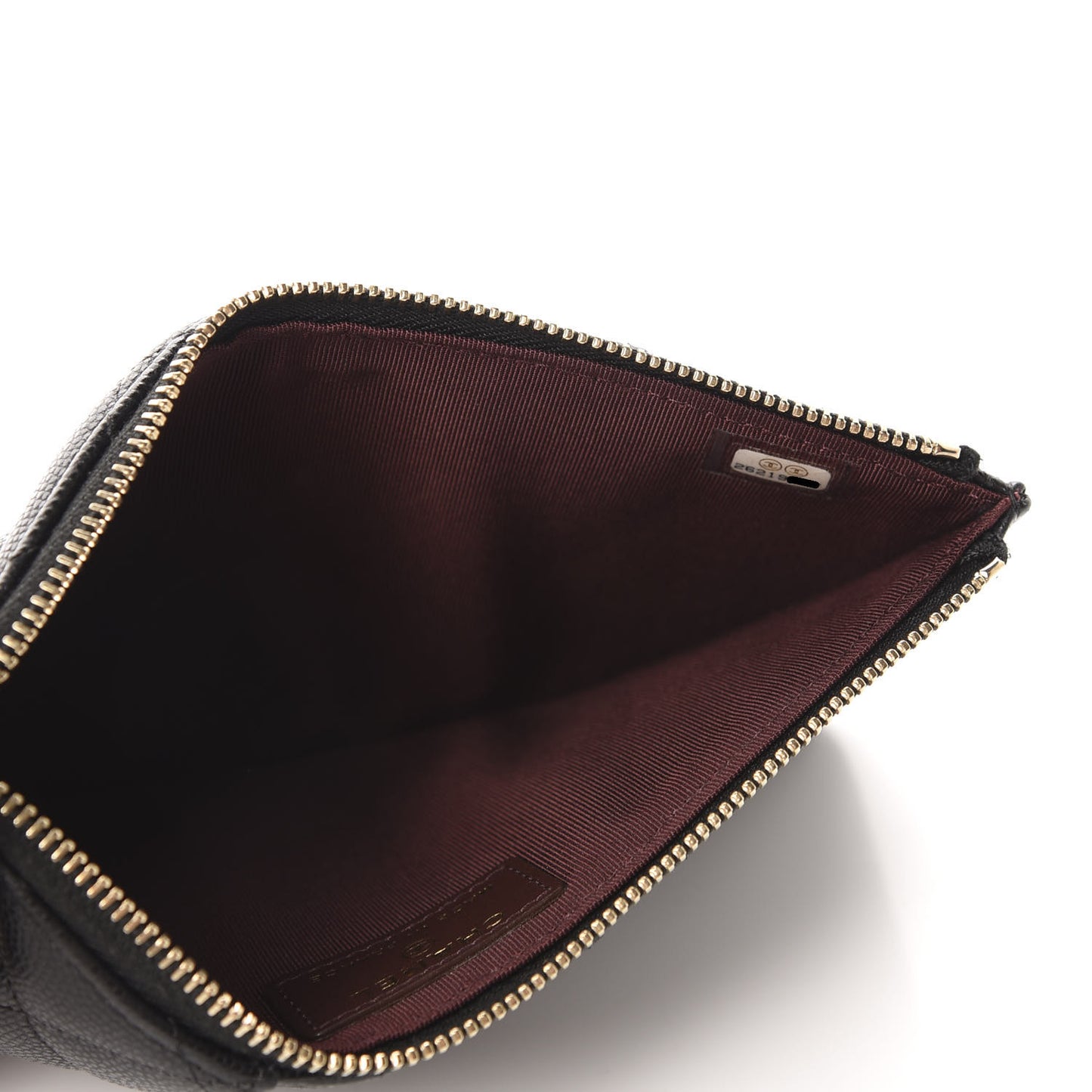 Caviar Quilted Classic Flat Wallet Pouch Black