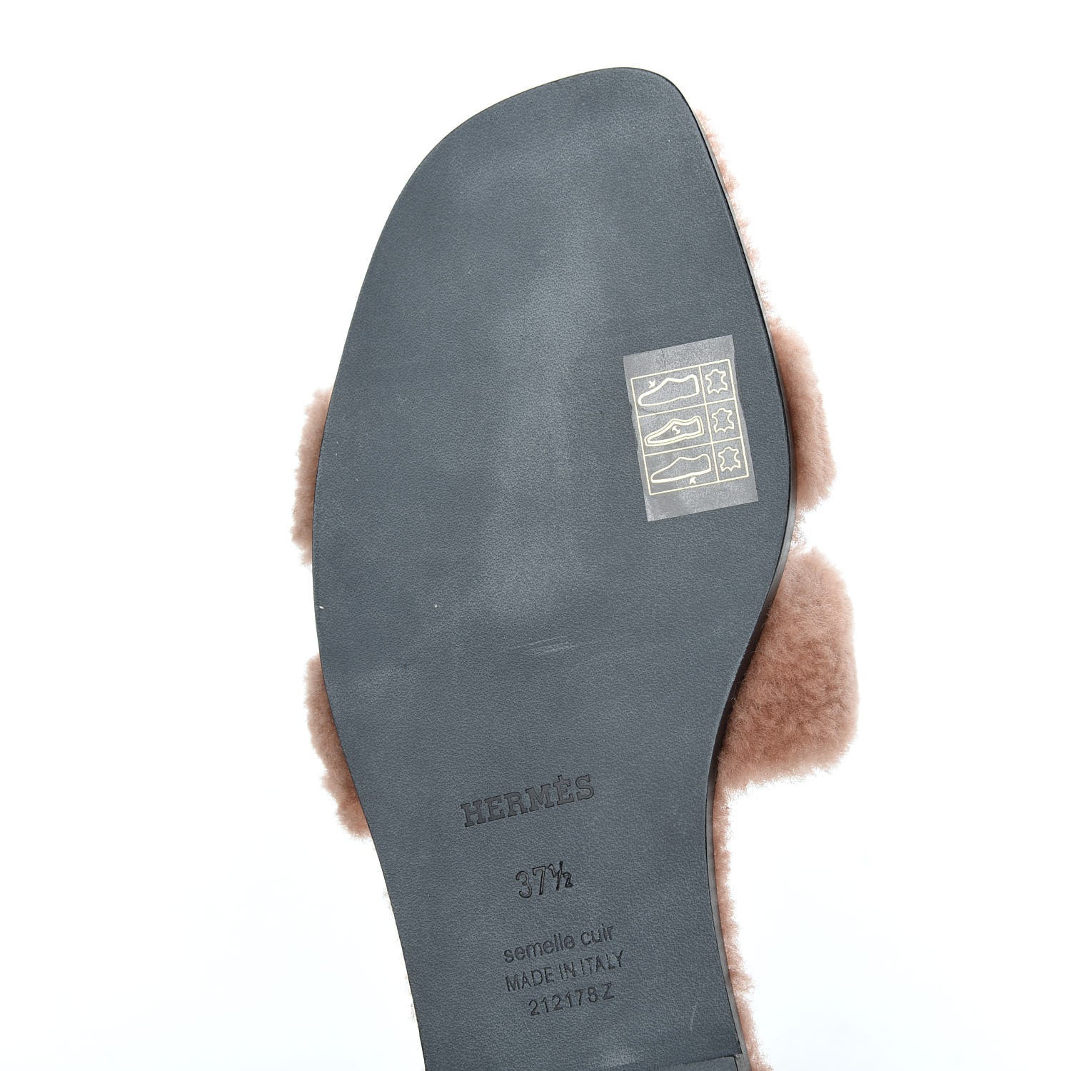 Hermes Woolskin Oran Sandals 37.5 Rose Aube 8 of 10