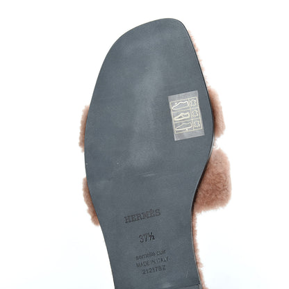 Hermes Woolskin Oran Sandals 37.5 Rose Aube 8 of 10