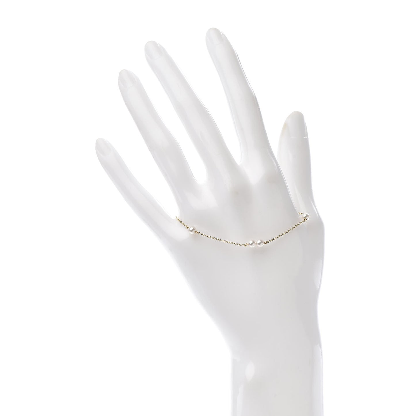18K Yellow Gold Akoya Pearl 3.5-4mm Station Bracelet