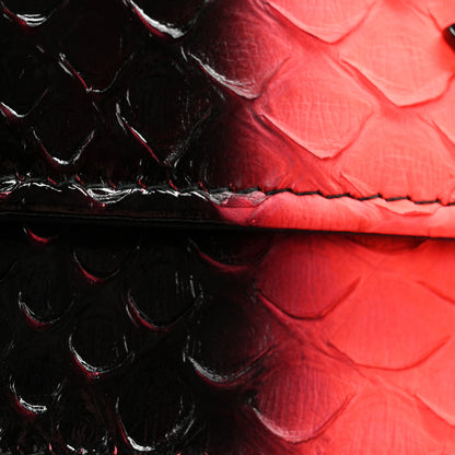 Chanel Snakeskin Wallet On Chain WOC Black Red 12 of 13