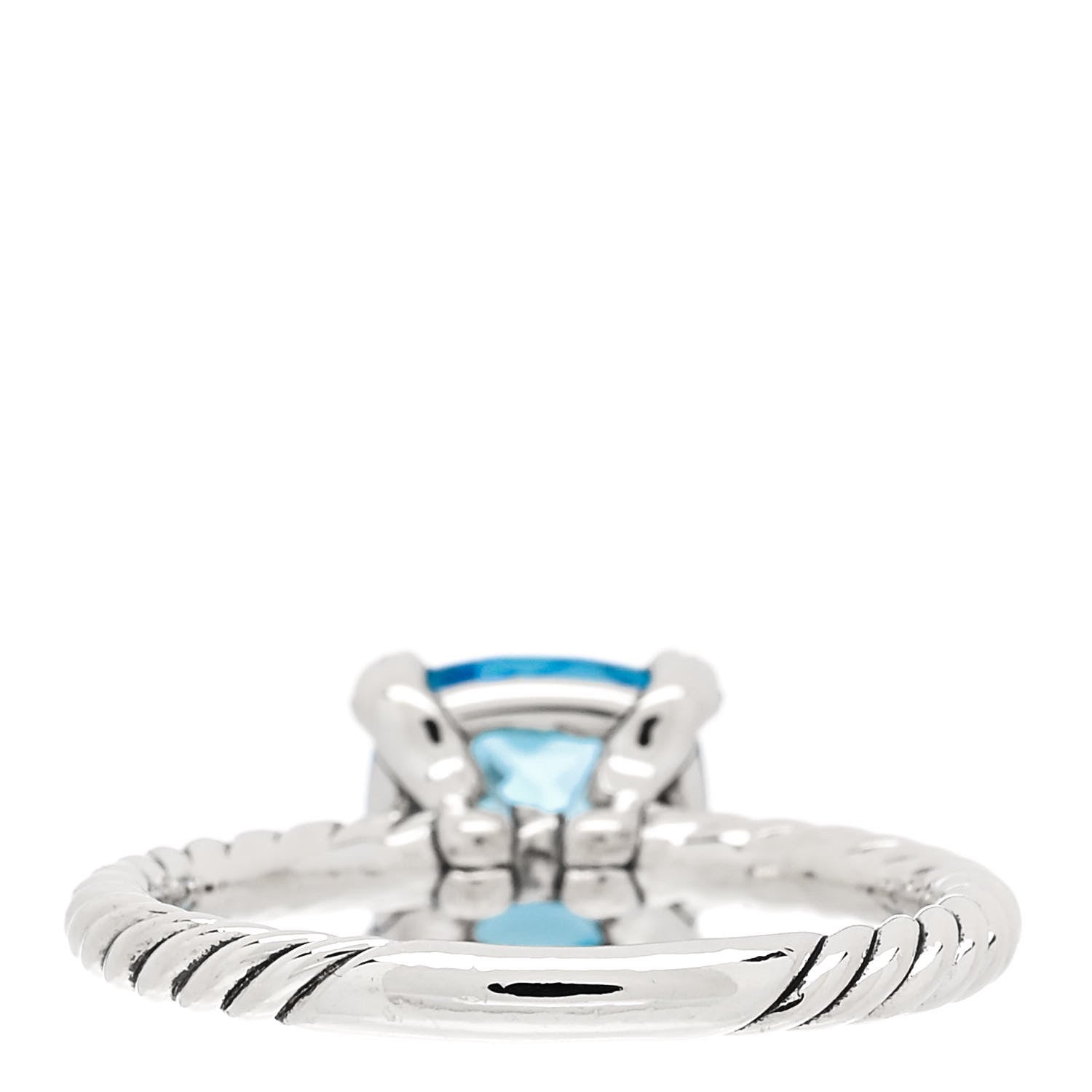 David Yurman Sterling Silver Diamond Blue Topaz 8mm Chatelaine Ring 53 6.5 4 of 6