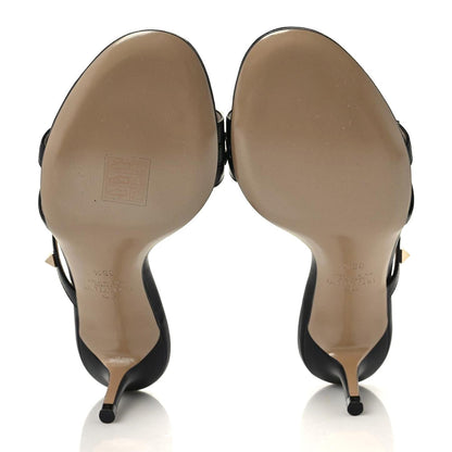 Valentino Garavani Calfskin Rockstud 60mm Slide Sandals 35.5 Black 4 of 9