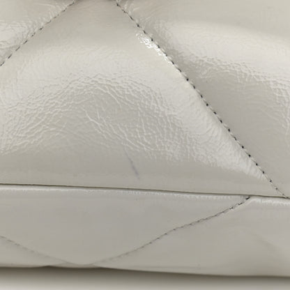 Chanel Shiny Crumpled Calfskin Quilted Medium Chanel 19 Flap White 14 of 16