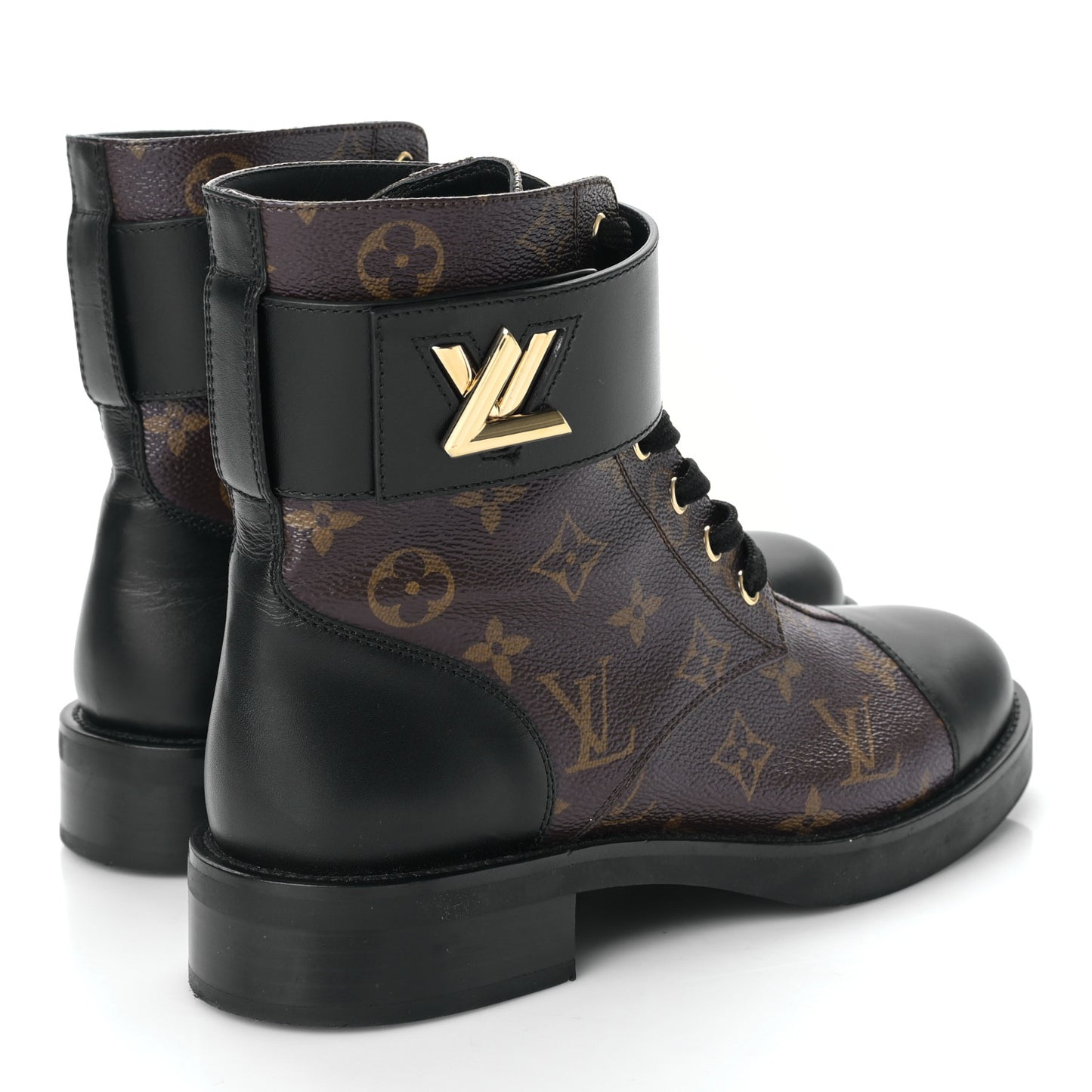 Calfskin Monogram Wonderland Flat Ranger Boots 39 Black