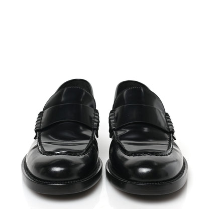 Chanel Shiny Calfskin Logo Loafers 38.5 Black 2 of 9