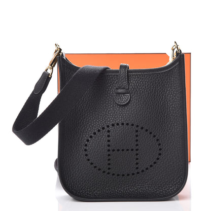 Hermes Taurillon Clemence Evelyne TPM Black 11 of 11