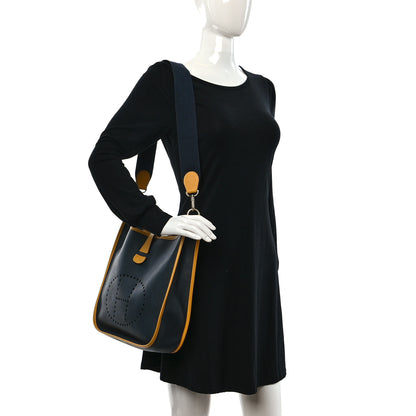 Hermes Courchevel Evelyne GM Bleu Marine Jaune 2 of 9
