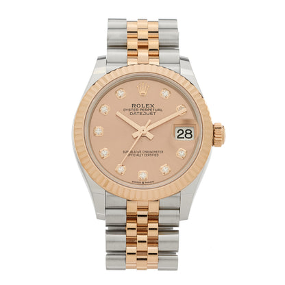 Rolex Stainless Steel 18K Everose Gold Diamond 31mm Oyster Perpetual Datejust Watch Sundust 278271 1 of 5