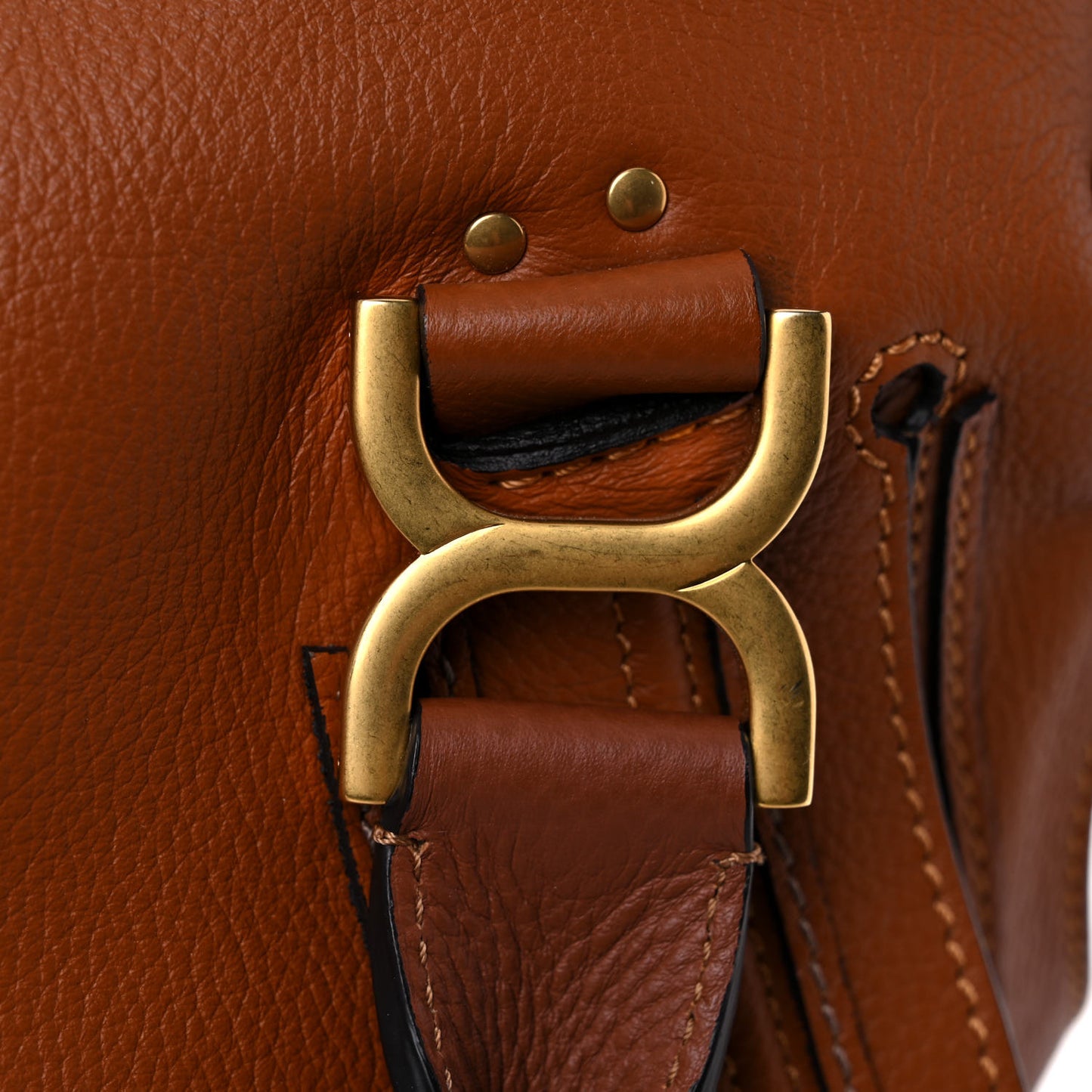 Calfskin Large Marcie Satchel Tan