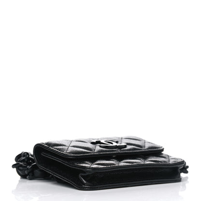Chanel Caviar Quilted My Everything Belt Flap Card Holder Black 3 of 5
