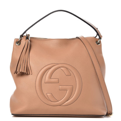 Gucci Pebbled Calfskin Large Soho Hobo Camelia 1 of 8